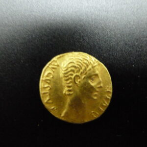 Gold aureus from Augustus MS minted in Lugdunum in 15 B.C.