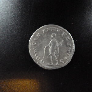 Silver denarius from Herennius Etruscus AU minted in Rome in 250 A.D.
